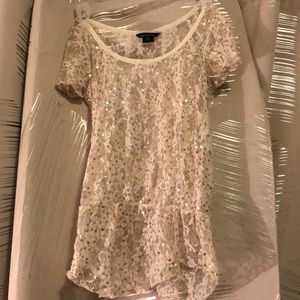 BRAND NEW Victoria Secret Sheer Lace Sequin Top